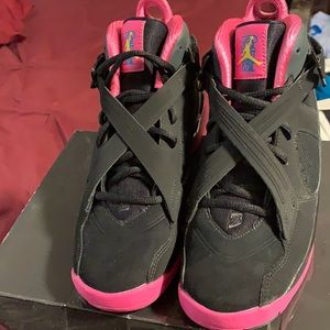 Black and pink Jordan 8’s